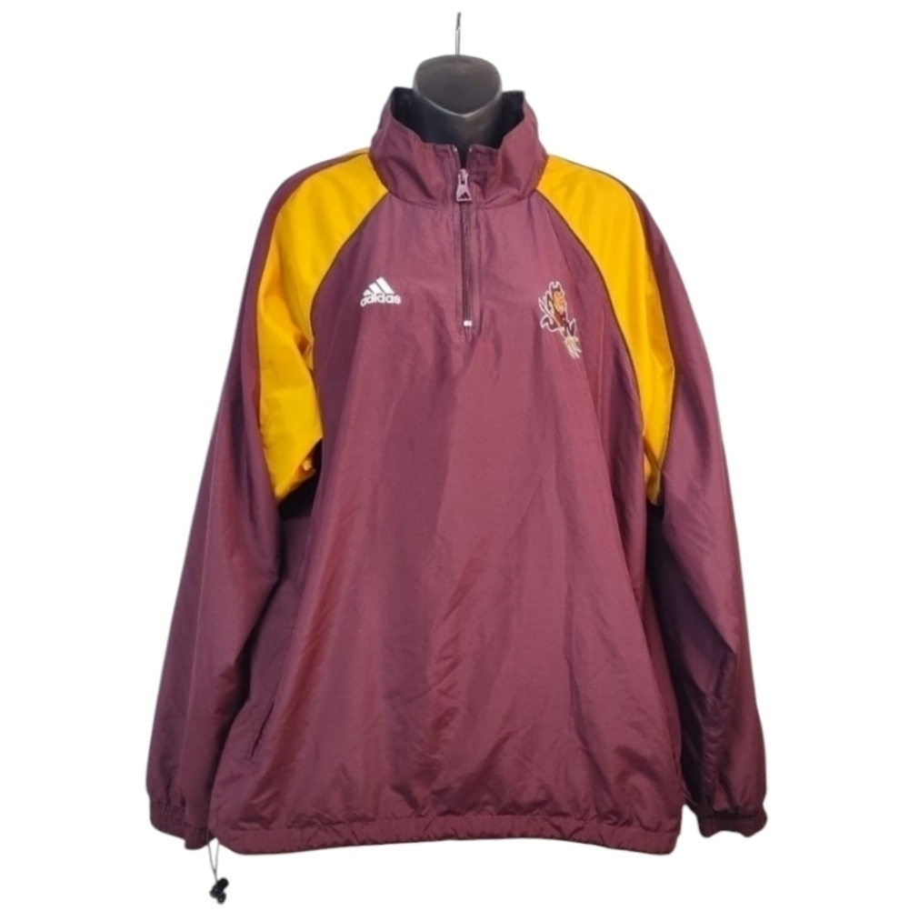 Adidas SunDevils Men's Burgundy Windbreaker Jacket Size L